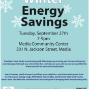 Transition Town presents: A Few Steps to Winter Energy Savings September 27th, 7:00 PM