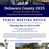 Delaware County Planning presenting Draft County Comprehensive Plan May 16, 2013