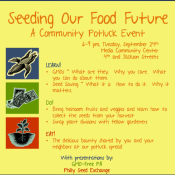 EVENT: Seeding our Food Future September 24th